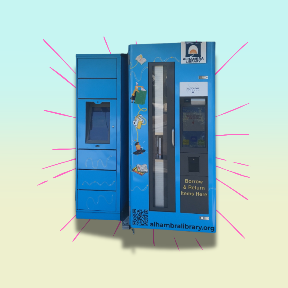 Book Vending Machine from Alhambra Library.