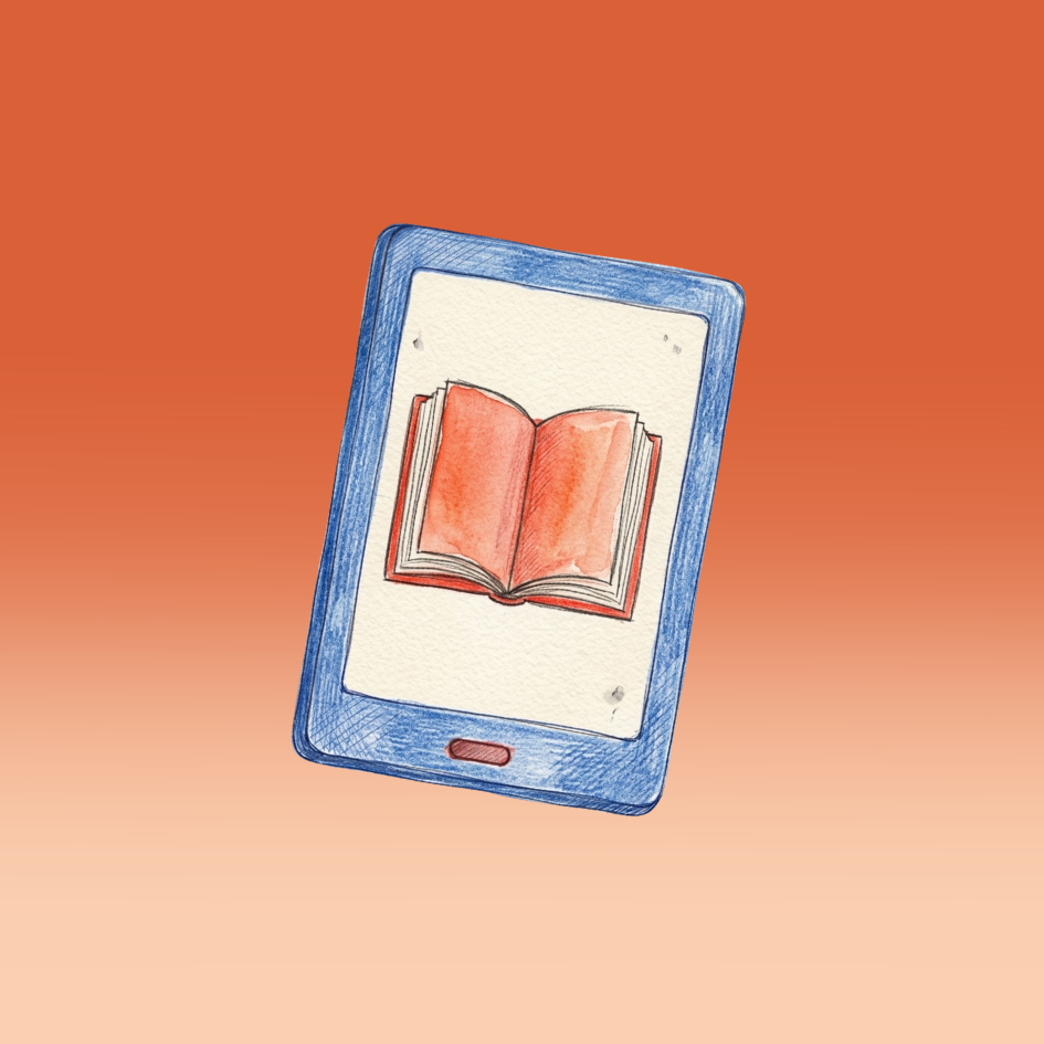 Graphic of an eReader tablet.