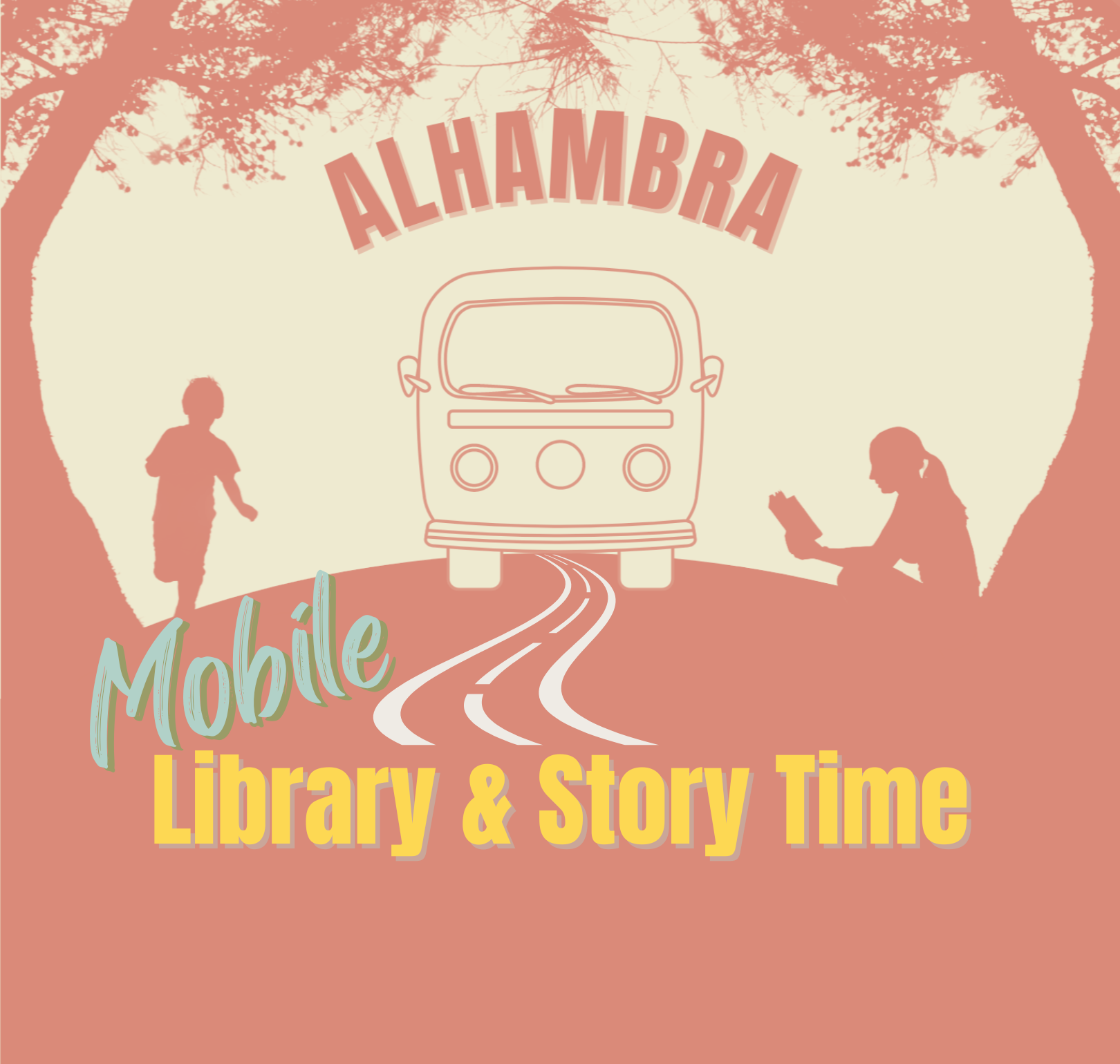 alhambra mobile library and story time logo