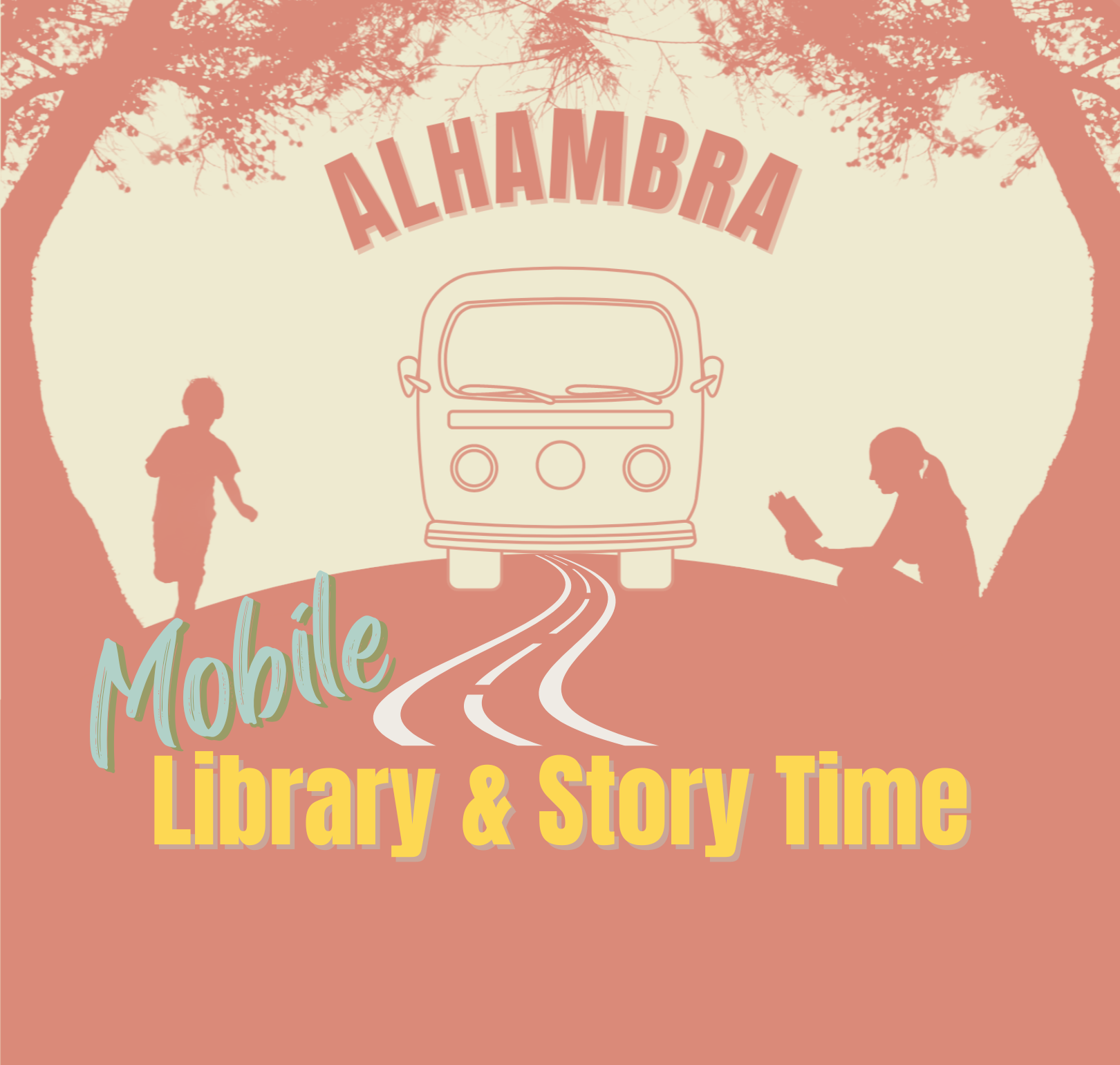 fall alhambra mobile library story time logo