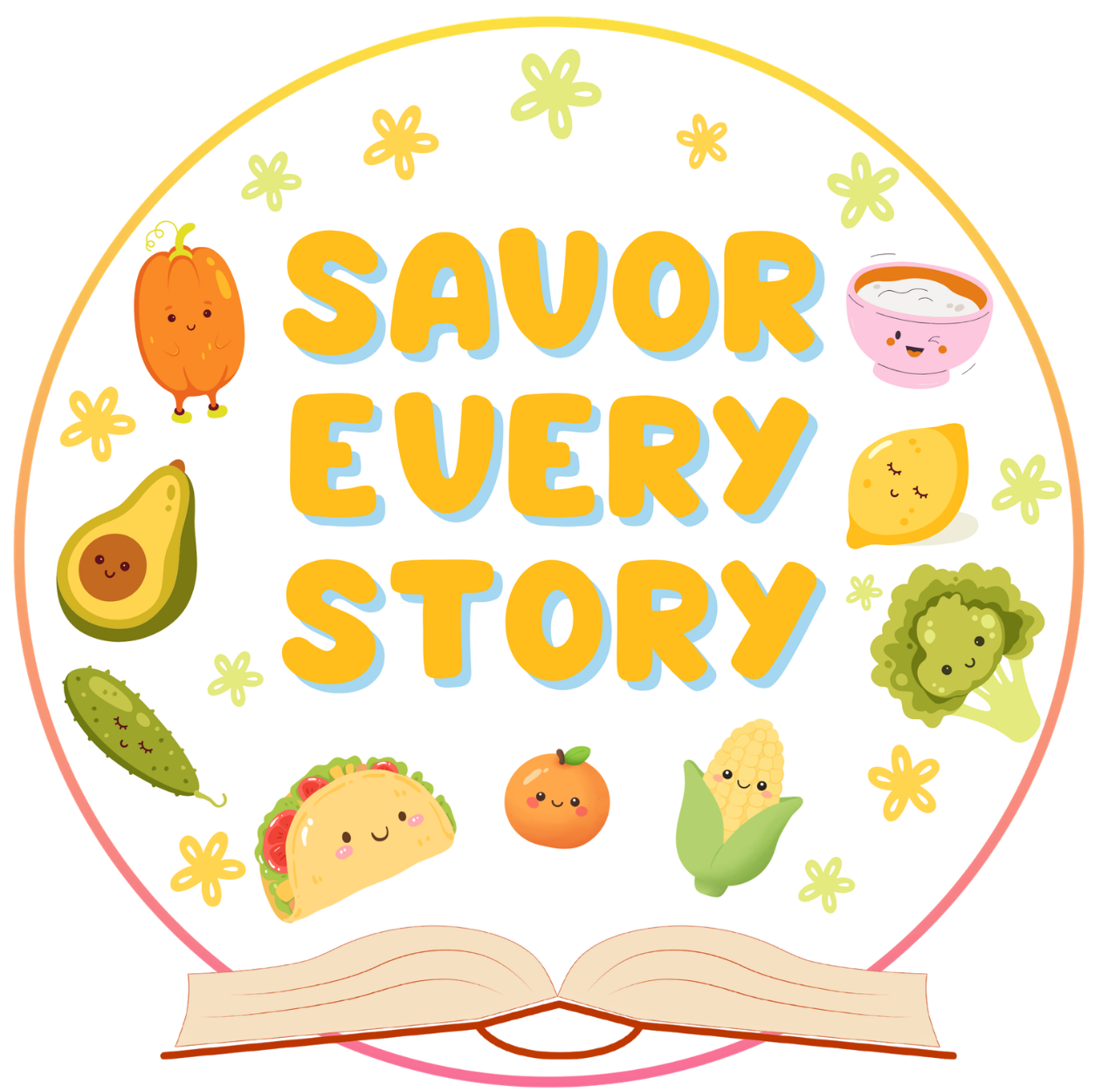 Savor Every Story with cute food illustrations