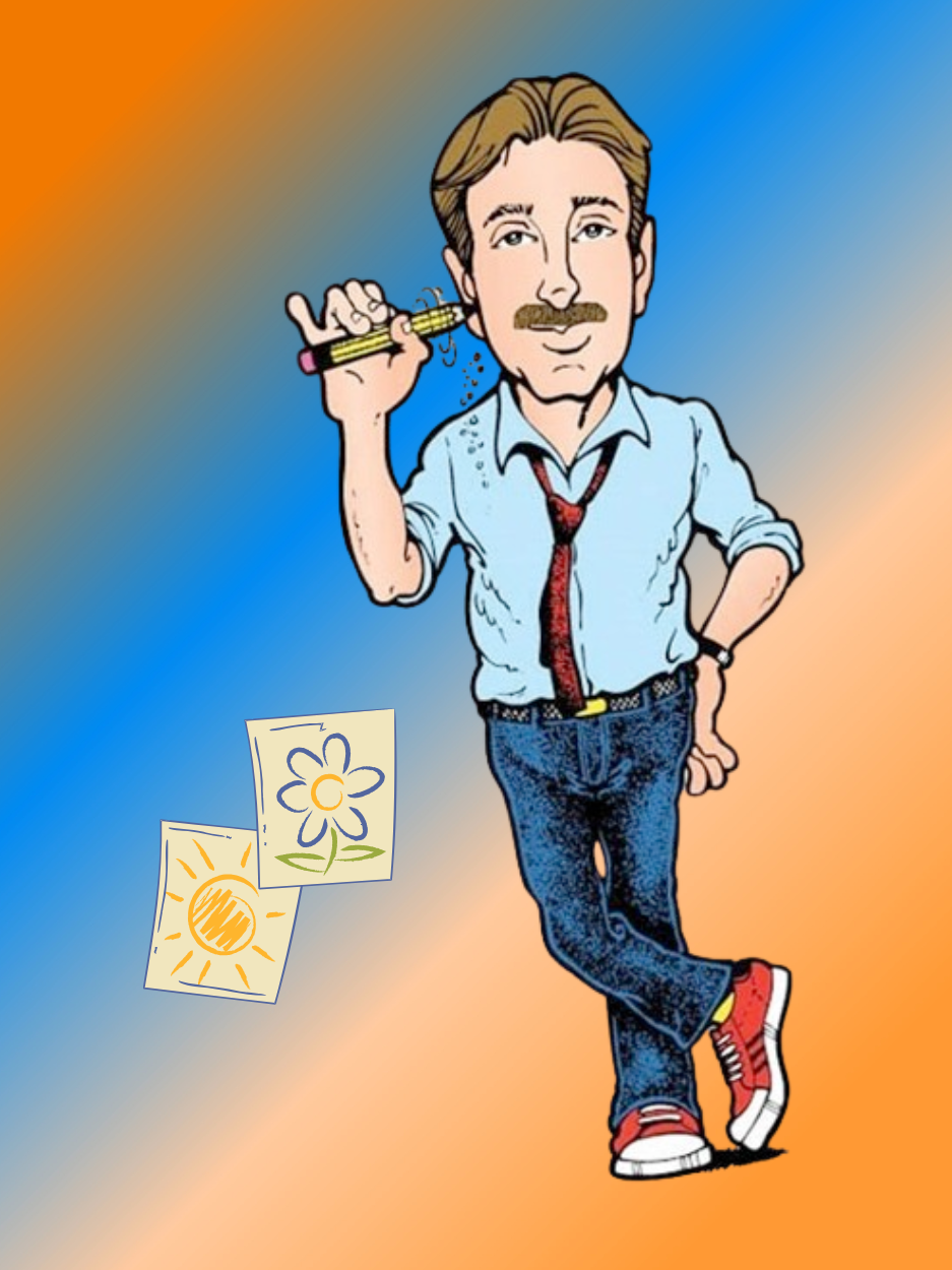Drawing of artist Dave Boatman