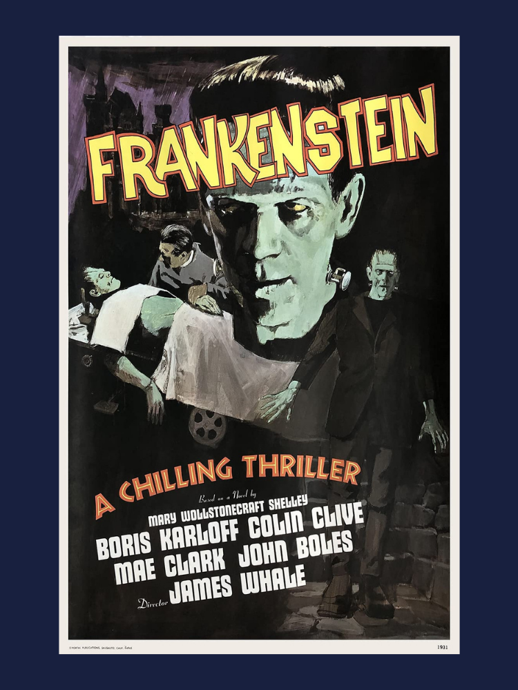 Movie poster for Frankenstein 1931 film.