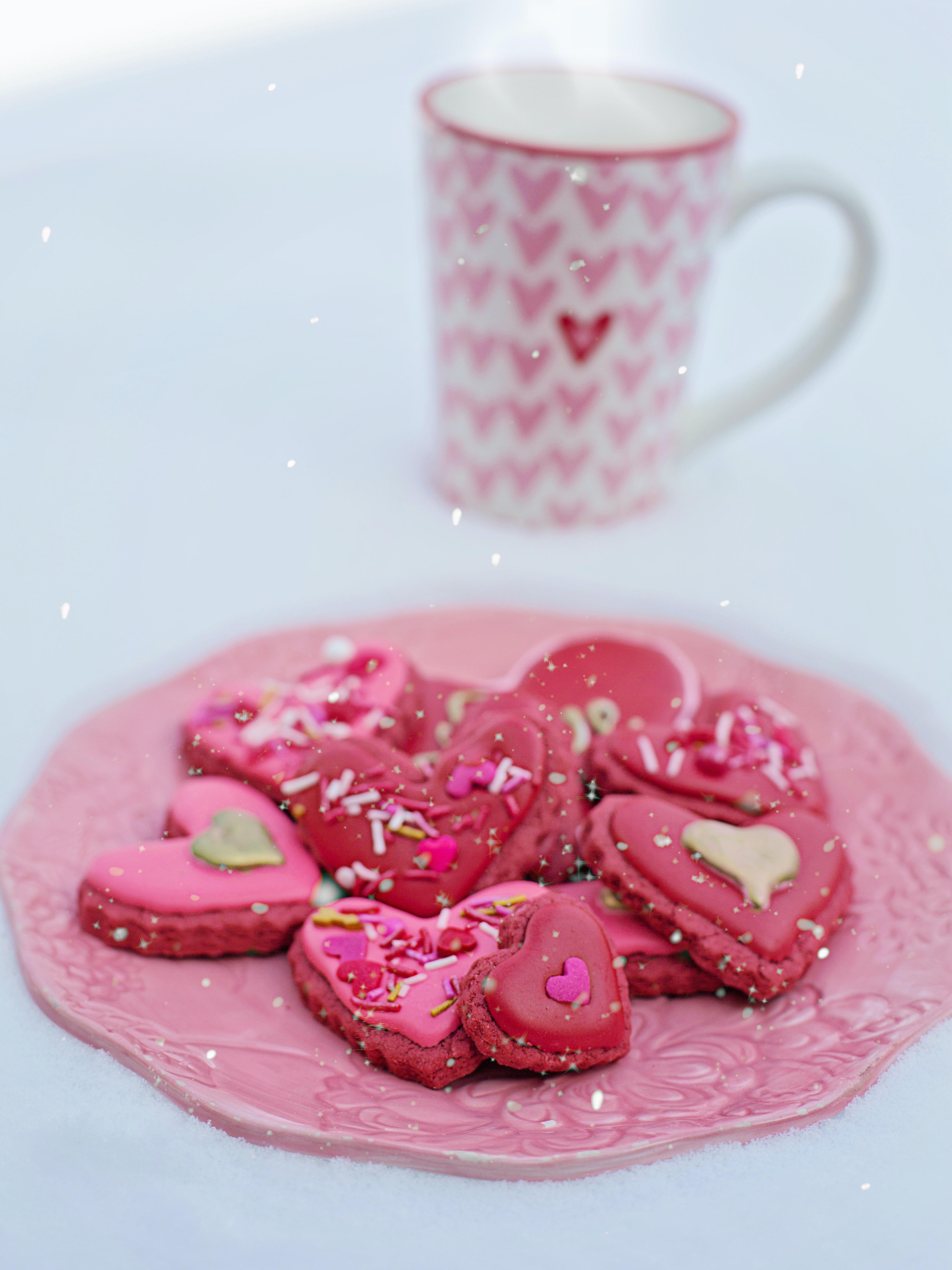 Valentine's Day cookies and mug