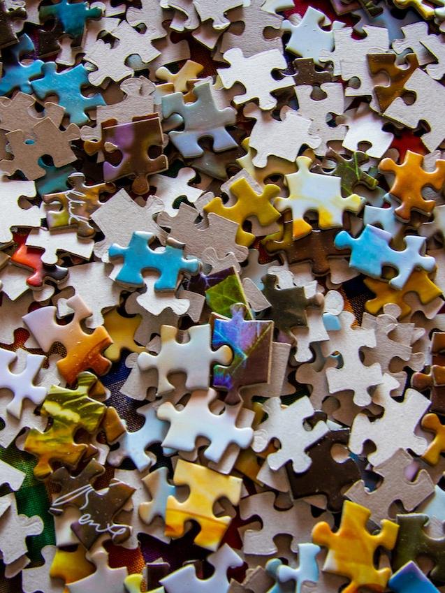 unassembled jigsaw puzzle