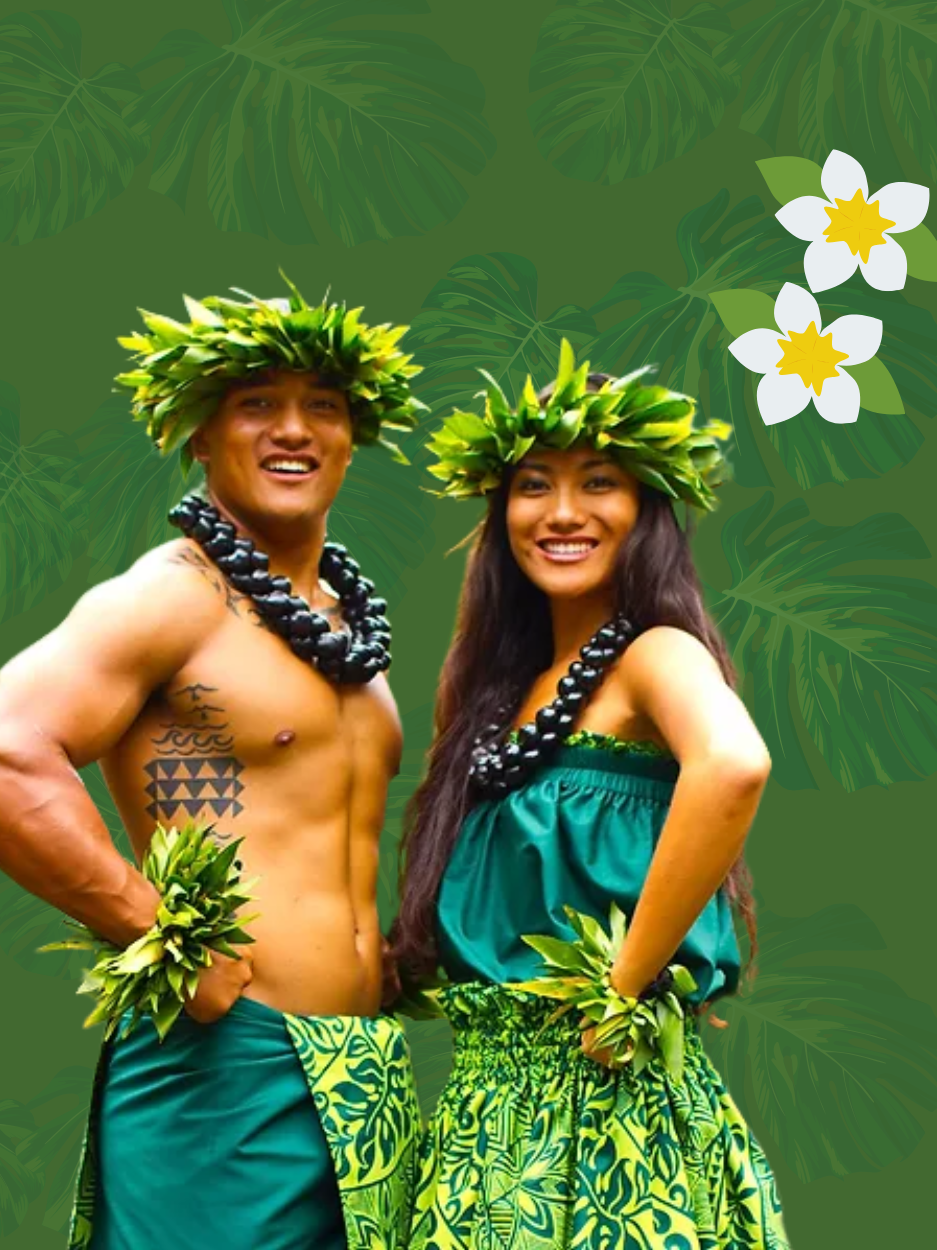 Pair of Polynesian paradise dancers.