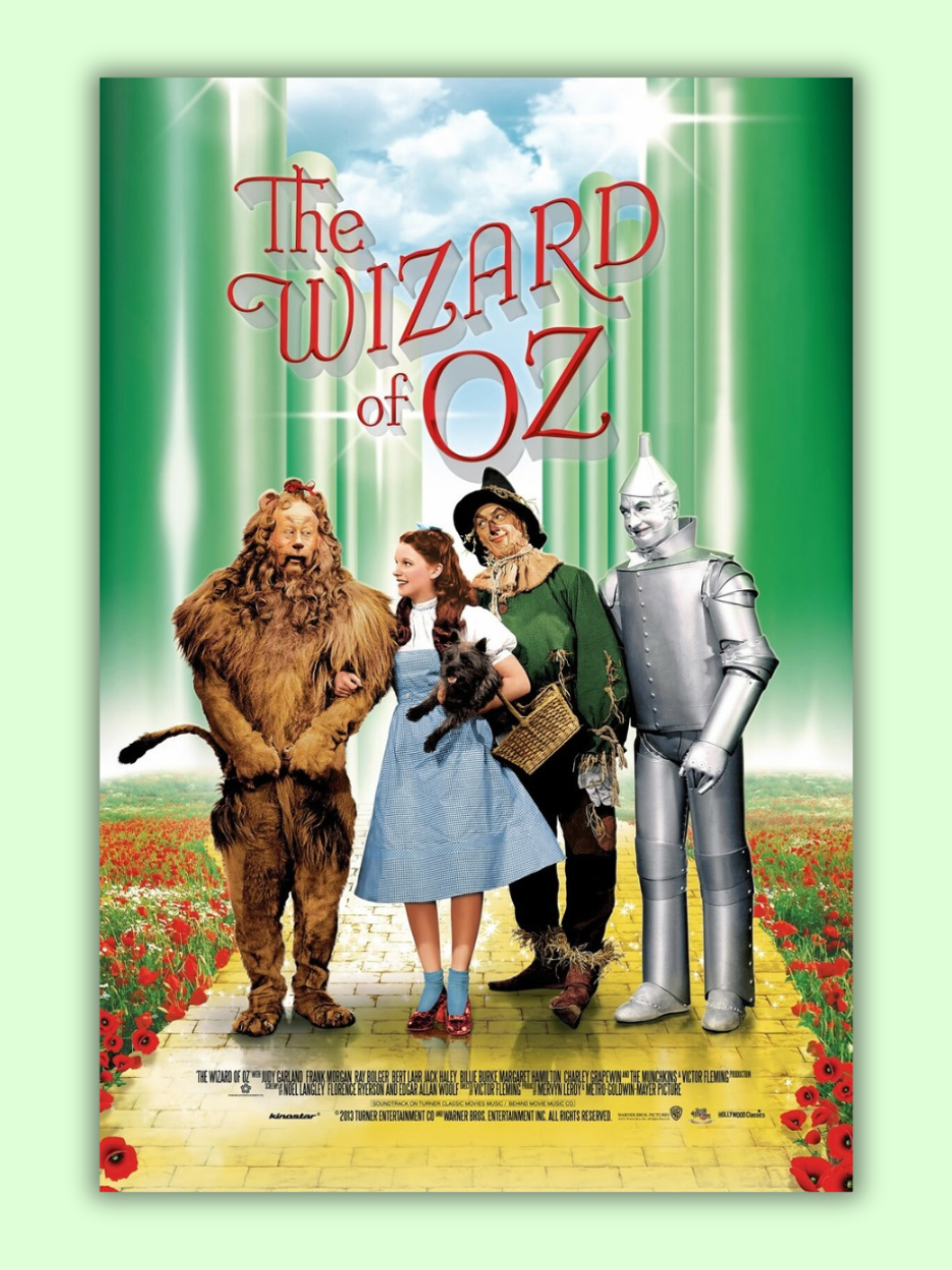 Movie poster of The Wizard of Oz.