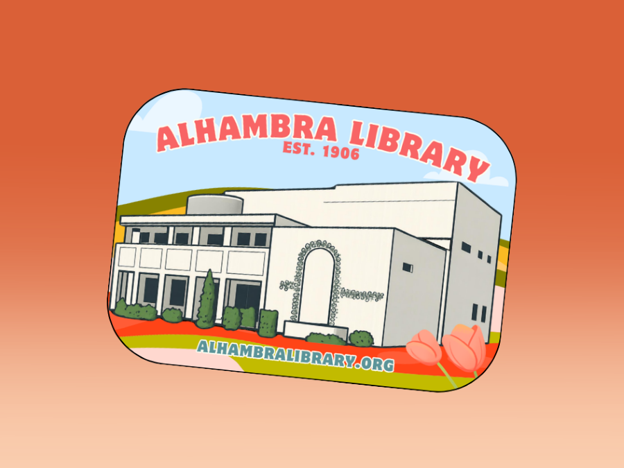 Alhambra Library library card.