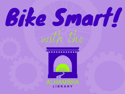 bike smart with the alhambra library purple background