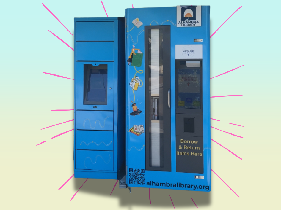 Book Vending Machine from Alhambra Library.