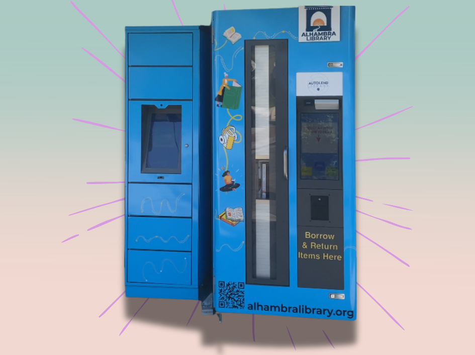 Book Vending Machine from Alhambra Library.