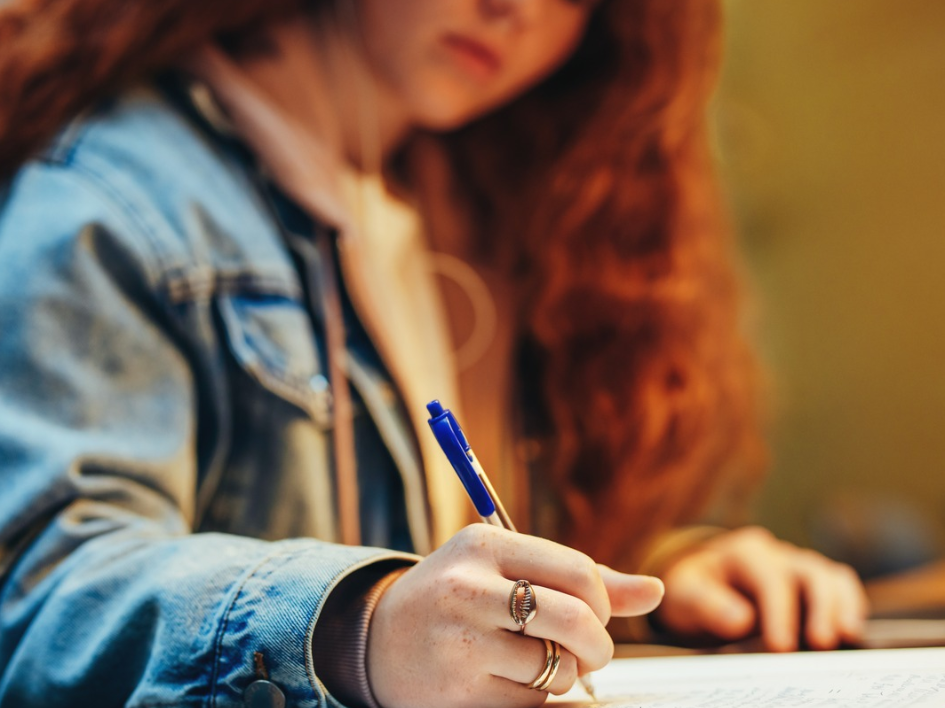 Student doing homework.