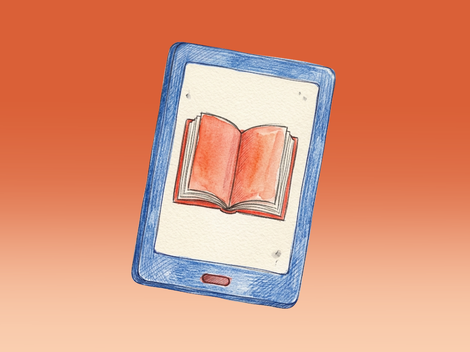 Graphic of an eReader tablet.