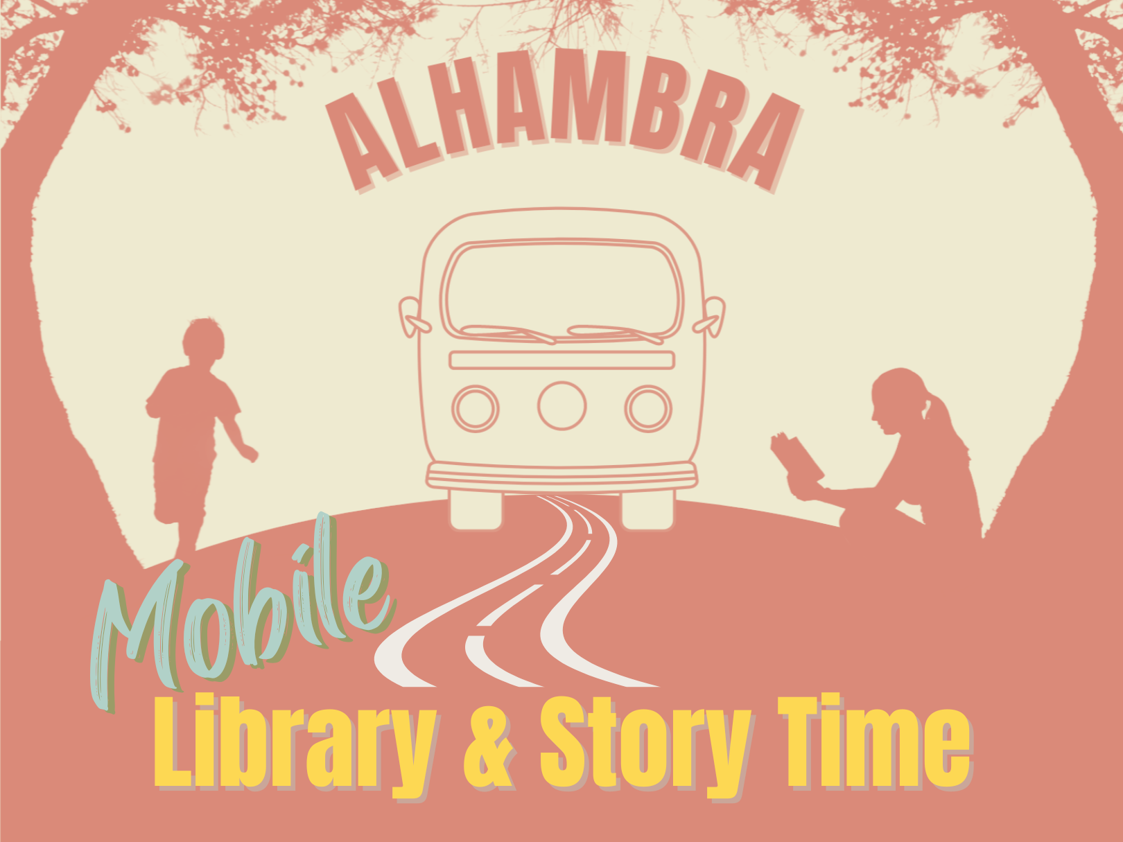 fall alhambra mobile library story time logo